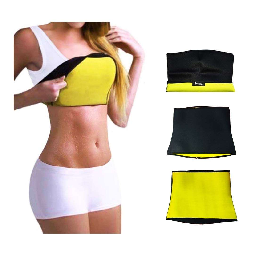 Bstar Unisex Body Shaper Weight Loss Tummy Reducer Body Shaper Slimming Waist Fitness Belt for Women/Men (Size S) Black 1