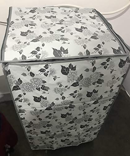 Cover Compatible LG Top Load Washing Machine Cover Suitable For 6 kg, 6.2 Kg, 6.5 Kg, 7 Kg (56cms X 56cms X 85cms) Half White & Grey 5