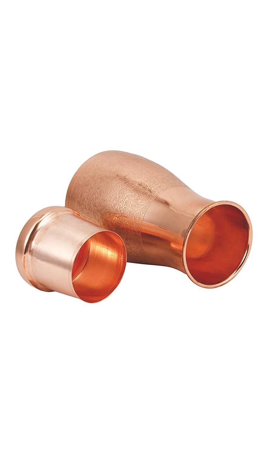Copper World™ 100% Pure Copper Bedroom 1000 ml Water Bottle with Inbuilt Glass, Hammered Matt Finish for Drinkware and Storage Purpose Leak Proof Lid & Ayurvedic Health Benefits 6