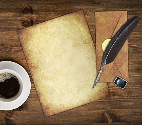 Cornucopia Brands Vintage Antique Design Stationery and Printer Paper, 8 1/2 x 11 inch, 124 Old Style Paper Sheets 2