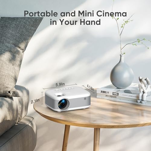 PANSEBA Mini Projector, 2025 Upgraded 1080P HD Projector, Portable Projector with Bluetooth, Movie Projector Compatible with Smartphone/Laptop/TV Stick/HDMI/USB 2