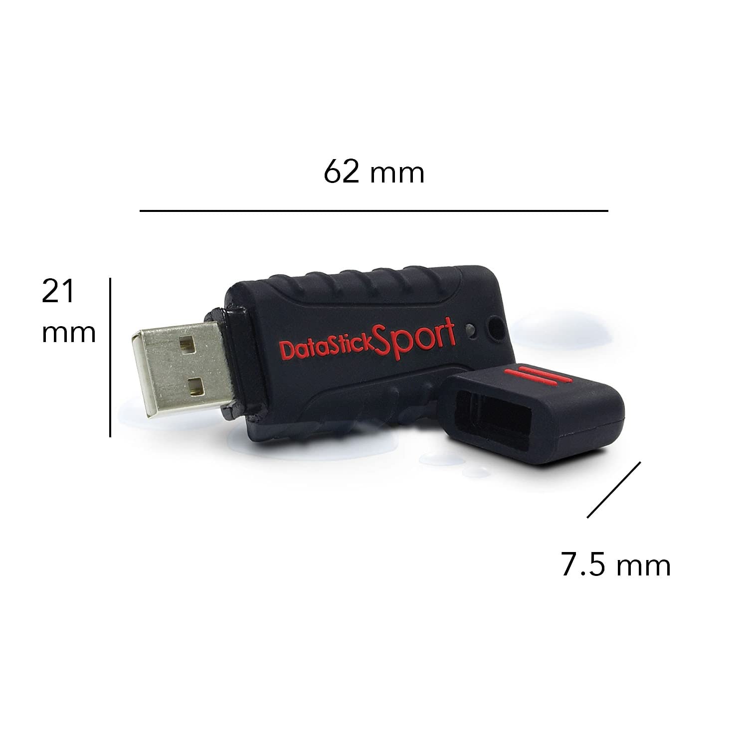 Centon Electronics DataStick Sport USB 2.0 Flash Drive, Waterproof USB Drive, Shock-Resistant Silicon Case, Versatile USB Stick, 8 GB Storage Capacity, Black, Pack of 10 3