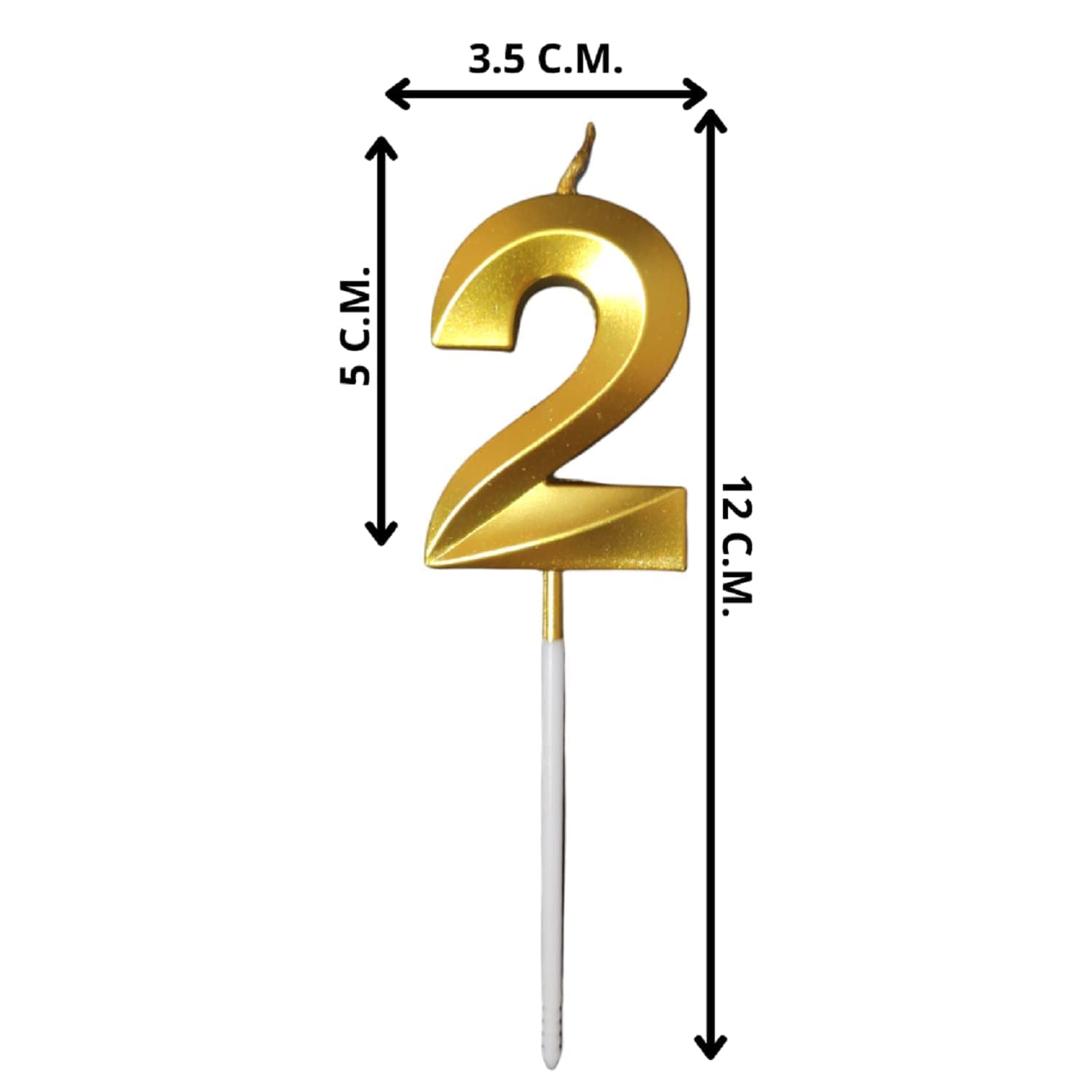 Sidhav Metallic Birthday Candle for A Stylish Celebration Shiny Celebration Illuminate The Moment Glamorous and Memorable Celebration Number 2 4