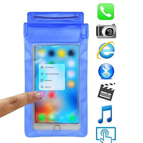 ACM Waterproof Bag Case Compatible with Intex Indie 11 Iv0318nd Mobile (Rain,Dust,Snow & Water Resistant) Blue 3