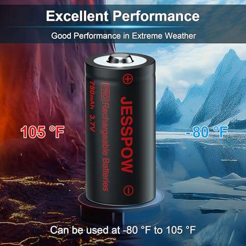JESSPOW CR123A Rechargeable Batteries for Arlo, Rechargeable Batteries 32 Pack with Charger Compatible with Arlo Security Cameras (VMK3200/VMC3030/VMS3330/3430/3530/) and Flashlight and More 3