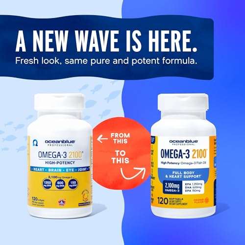 Oceanblue Professional Omega 3 2100-120 ct - High Potency Triple Strength Burpless Fish Oil with EPA, DHA & DPA - Wild Caught - Natural Orange Flavor, 60 Servings 4