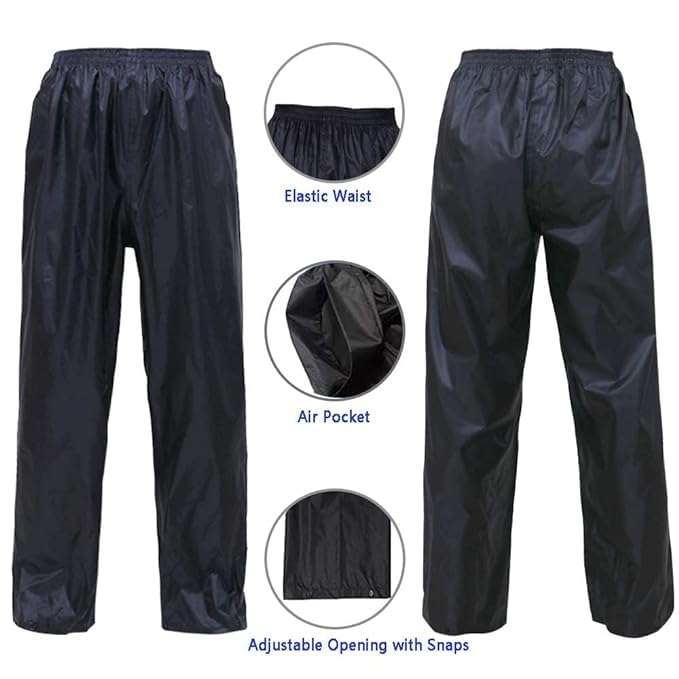 Atipriya Blue Raincoat with Pants Polyester Rain Coat for Unisex Bike Rain Suit Inner Pocket with Storage Bag,Size - (XL) 4