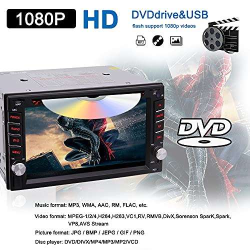 Double Din Car Stereo Car CD Player Bluetooth Android 10.0 GPS Navigation Indash Head Unit With FM/AM/RDS DSP Radio Support Wifi with Android Auto carplay Mirror Link Steering Wheel Control 2