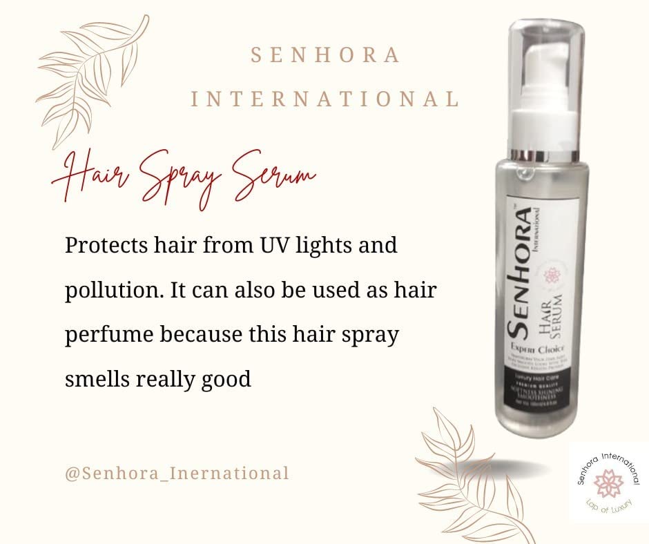 SENHORA INTERNATIONAL Serum for Women and Men, All Hair Types Smooth, Dry & Wet Hair, Frizz free & Glossy Hair with Argan & Milk Protien, Smoothness (100ml) 5