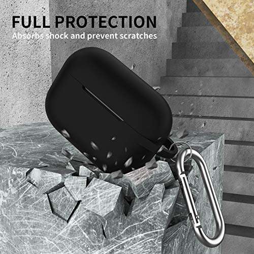 GMUDA for AirPods Pro(2nd Generation/1st Generation)，Protective Silicone Cover with Keychain,Compatible with Apple AirPods Pro 2, Front LED Visible (Denim Blue) 4