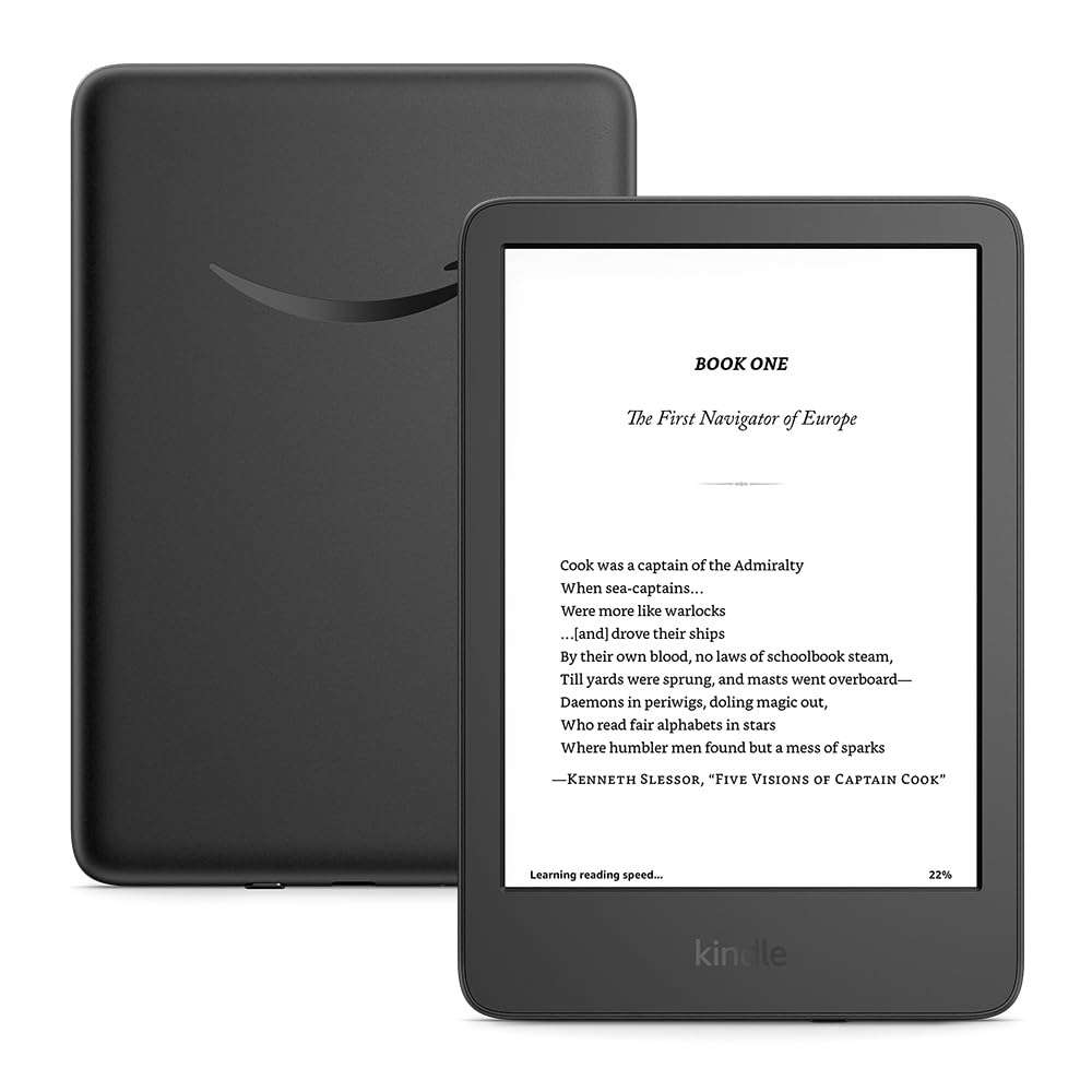 New Amazon Kindle (16 GB) - Lightest and most compact Kindle, with glare-free display, faster page turns, adjustable front light, and long battery life - Black 2