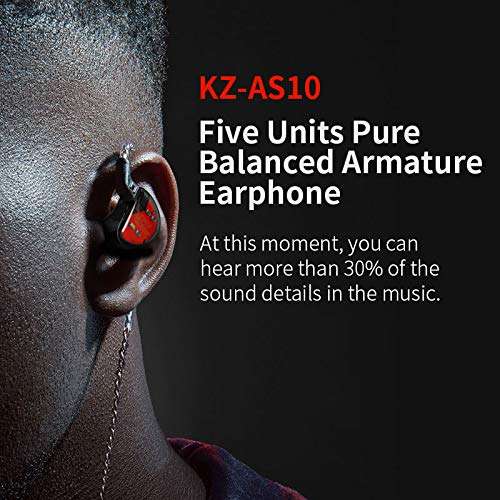 KZ AS10 Pure 5 Balanced Armature 5BA Earphone, Musician in Ear Monitor Headphone High Fidelity HiFi Headset (with Microphone, Green)… 4