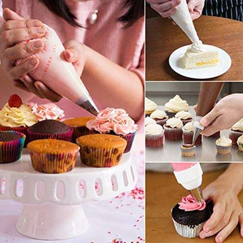 12 Piece Cake Decorating Nozzle Set and 3 Pcs Set Plastic Dough Bench Scraper Cake Cutter, Chopper and 8 pcs Measuring Cup (Multi-Color) 6