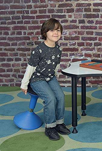 Primelife Plastic Revolving Height Adjustable Stool for Classroom,Study Groups,Libraries,Open Spaces collaborative Learning (Revolving Stool Blue), Multicolour, Medium 4