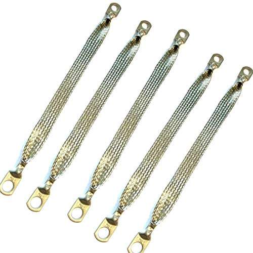 Automotive Engine Grounding Strap Flexible Bare Copper Braids 6PCS (12Inch Length and 0.5Inch Width) 5