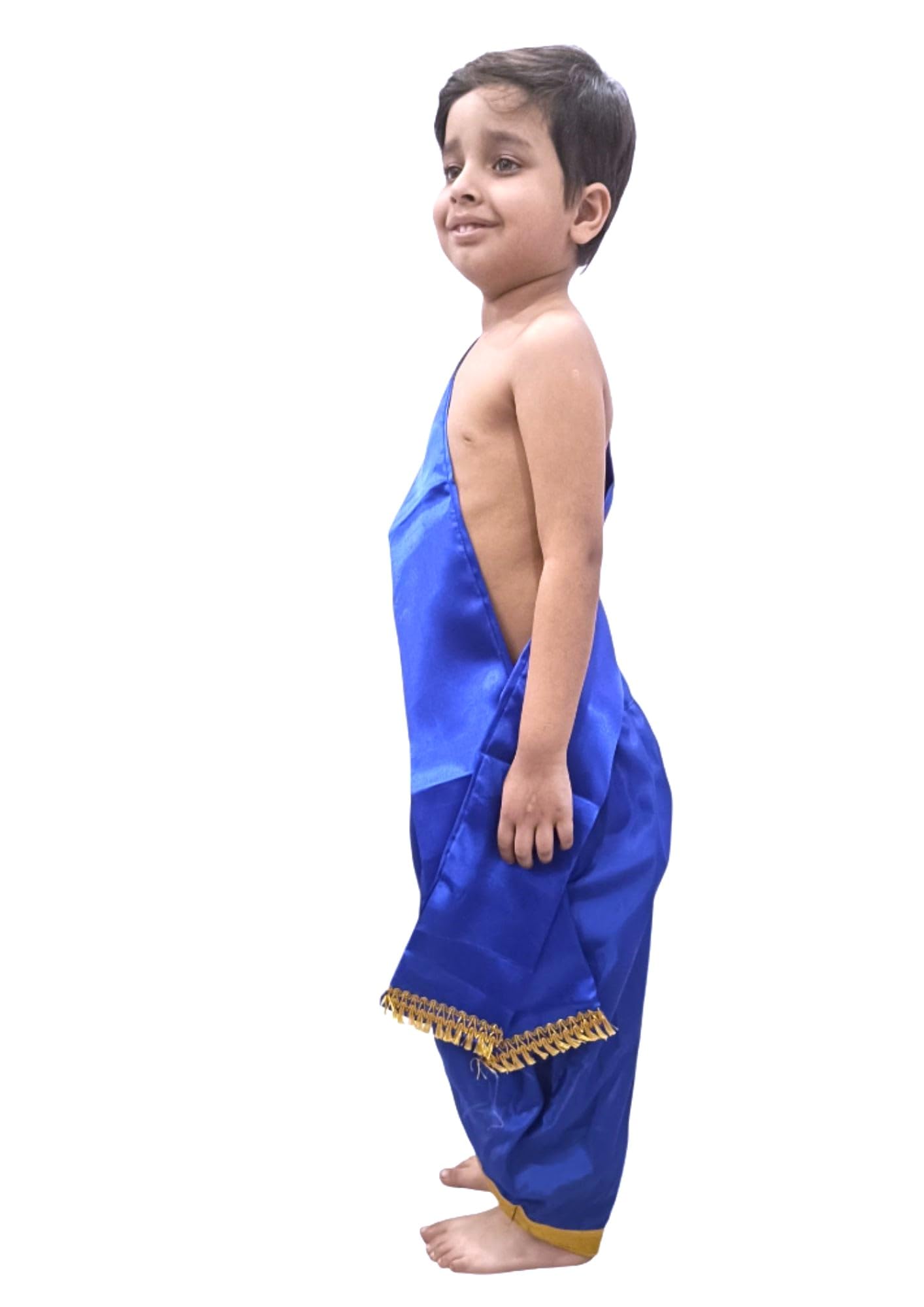 BookMyCostume Blue Dhoti with Patka Indian Folk Cultural Role Play Dress | Indian Traditional Costume for Boys 8-10 Years 4