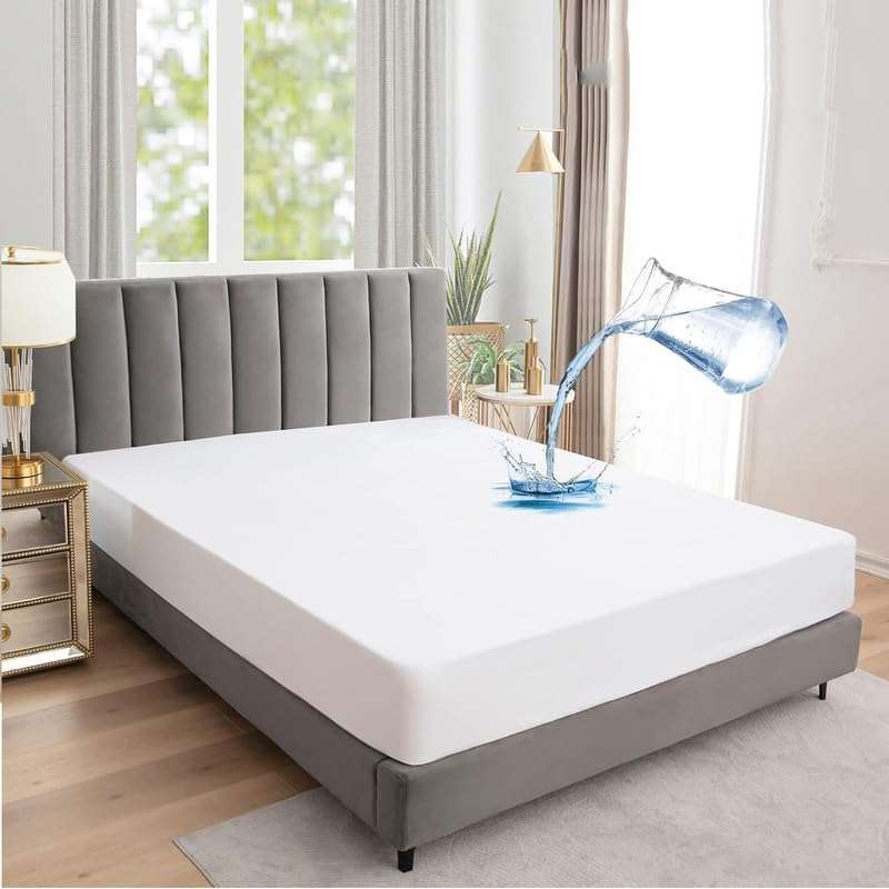 Toddler Crib Bed Protector Waterproof for Baby Mattress Protector Fitted Style Terry Cotton | Water Proof Bed Sheets/Mattress Cover/Dry Sheet/Bed Protector - 52" L x 28" W x 8" H (Inch) White 4