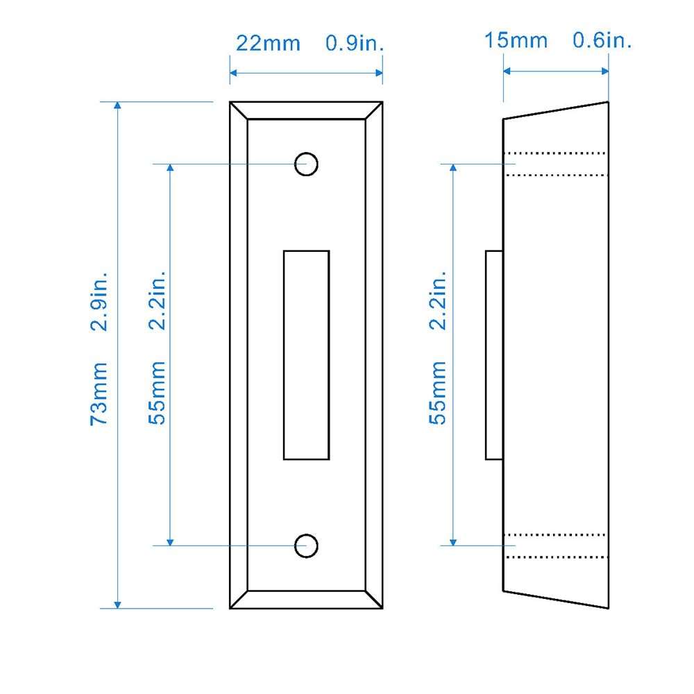 WESUA LED Lighted Doorbell Button Push Switch Wall Mounted For Chime Ring (BLACK) 5