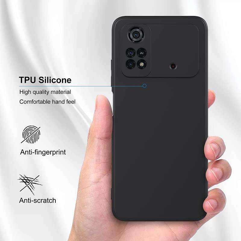 MoreFit for Poco M4 Pro 4G, Flexible Soft Silicon Candy, Scratch Resistant Back Case Cover for Poco M4 Pro 4G - Black 5