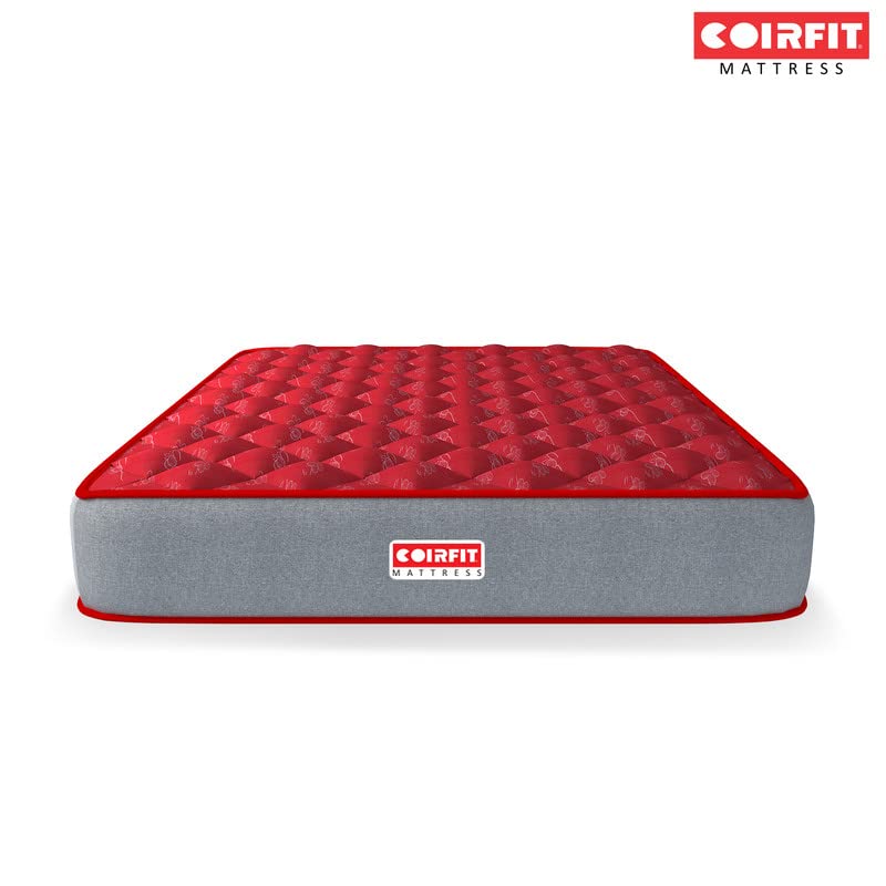 SLEEPSPA by COIRFIT Euphoria Normal Top 6' Inch Single Size Bonell Spring Mattress with 6 Year Warranty | Orthopedic Pro - Doctor Recommended | PU Foam for Better Support & Comfort (78X35X6, RED) 2