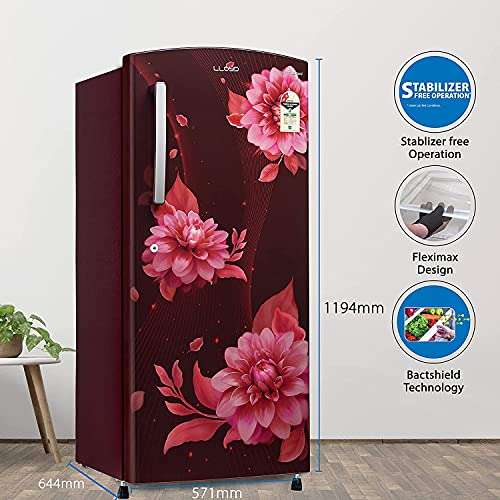 Lloyd Llyod Havells 200 L 2 Star Direct Cool Standard Single Door Refrigerator (Gldc212Sbwt2Pb, Begonia Wine) 2