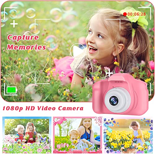 Kids Camera for Boys and Girls, SINEAU Digital Camera for Kids Toy Gift, Toddler Camera Birthday Gift for Age 3 4 5 6 7 8 9 10 with 32GB SD Card, Video Recorder 1080P IPS 2 Inch 3