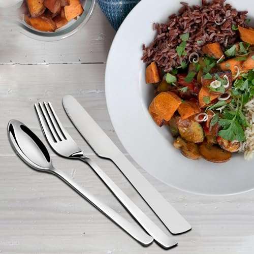 Parage Fantasy Stainless Steel Cutlery Set - Set of 25 (Contains: 6 Table Spoons, 6 Tea Spoons, 6 Forks, 6 Knives, 1 Stand), Silver 2