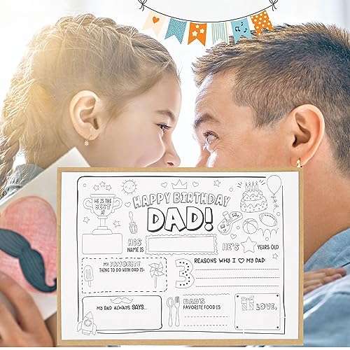 CJ&M Happy Birthday Dad Coloring Page | All About Dad Fill In Template | Father’s Birthday Activity | Dad’s Birthday Card for Kids.Perfect craft gift from kids for Father’s Birthday. 6