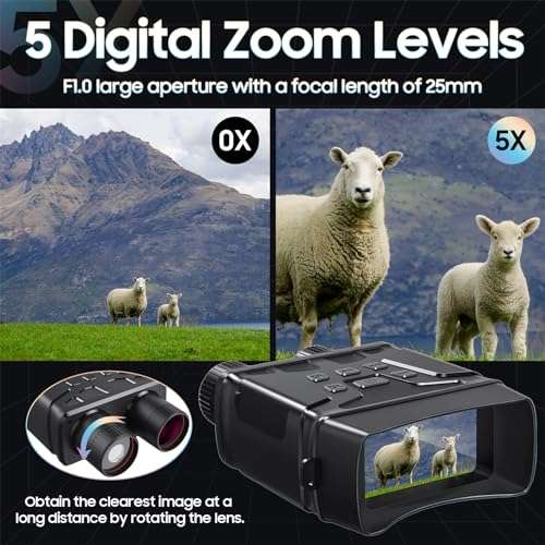 4K Night Vision Goggles - 4'' Large Screen Rechargeable Night Vision Binoculars for Adults, Video Clearly in Low Light for Hunting & Save Photo, Digital Infrared Binoculars Night Vision Scope 4