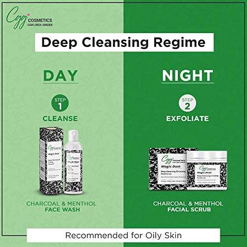 CGG Cosmetics Activated Charcoal and Menthol Facial Scrub - Deep Cleansing and Cooling - 100gm 5