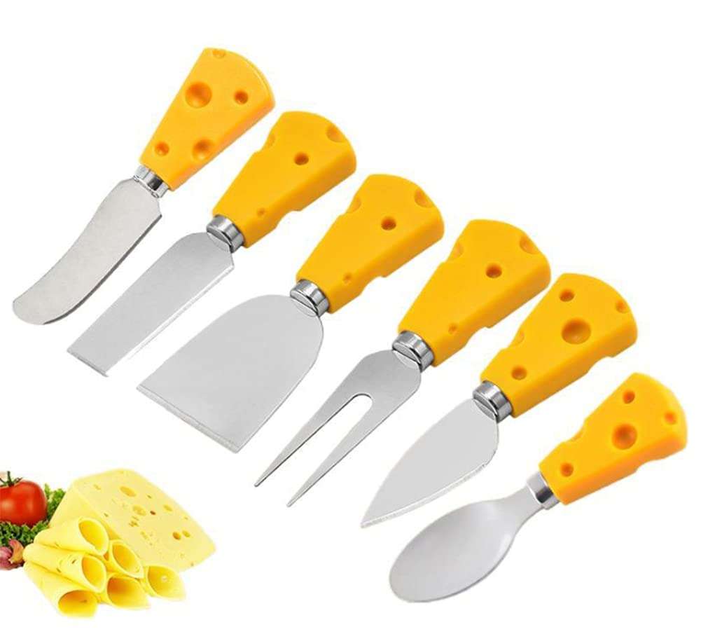 WOIWO Mini Kitchen Gadget Cheese Cheese Knife Set Cake Fork Knife Stainless Steel Cheese Cutter 6 Piece Set 1