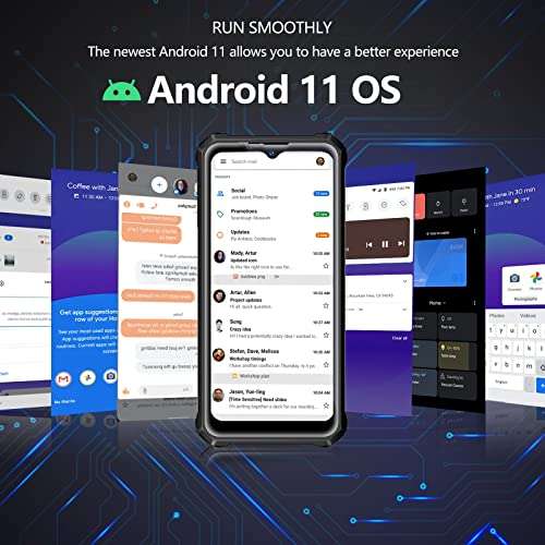 OUKITEL WP15S (2022) Rugged Smartphone 15600mAh Battery, 4GB+64GB Android 11 Cell Phone, 6.52 HD+ Display IP68 Waterproof Rugged Phone, NFC GPS 4G Dual SIM Unlocked Cell Mobile Phone BLACK1x 4