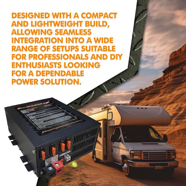PowerMax PM4 100A Power Converter 110V AC to 12V DC | 100 Amp with Built-in 4-Stage Smart Battery Charger | Reverse Polarity, Overload & Thermal Protection | Ideal for RV, Boat & Off-Grid Systems 4