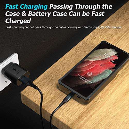 ZEROLEMON Battery Case for Galaxy S21 Ultra, 8000mAh Fast Charging & Wireless Charging Supported, Ultra Power Extended Battery Charger Protective Case for Galaxy S21 Ultra 5G - Black 4