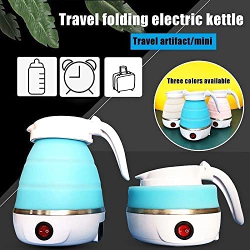 Biteelife Travel Folding Electric Kettle, Fast Boiling, Beautiful Design Collapsible, Portable Electric Kettle, 600ml Boil Dry Protection, 100-240V Food Grade Silicone 6