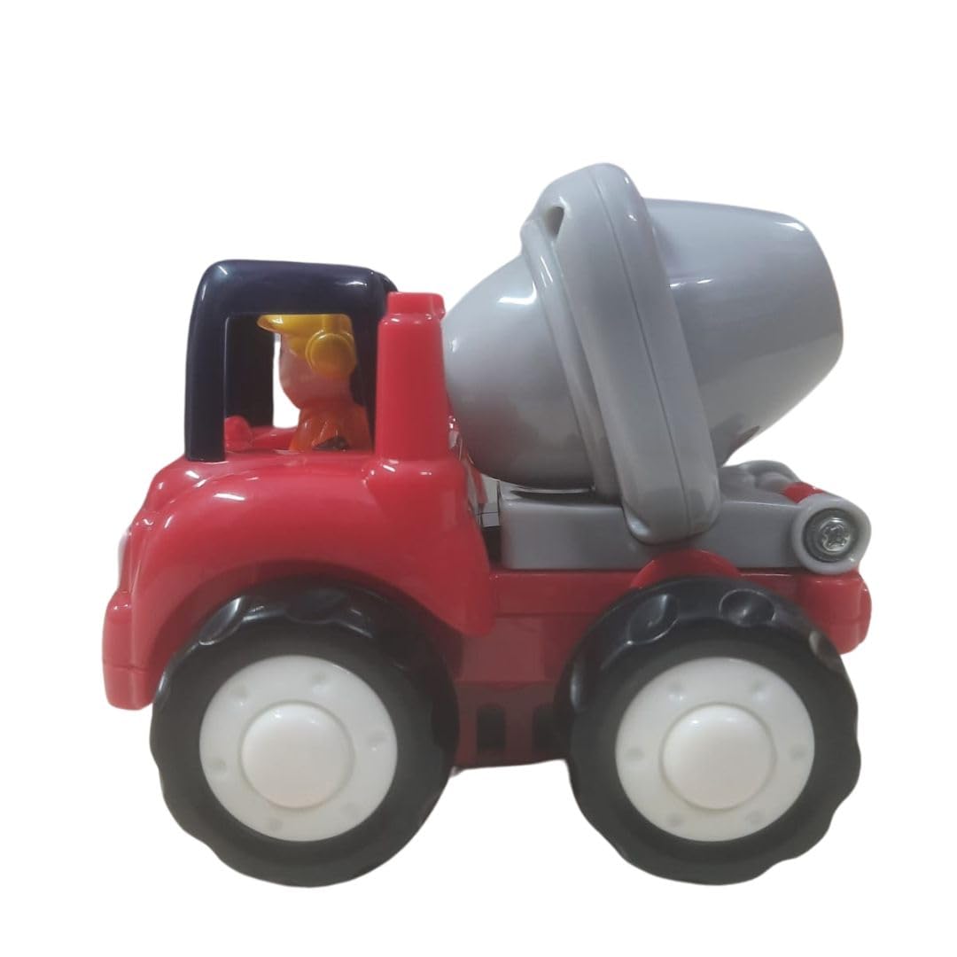 Mayatra's Pack of 2 Huile Unbreakable Friction Cement Mixer & Dumper Truck Automobile Engineering Set (Cement Mixer & Dumper Truck Machine) 3