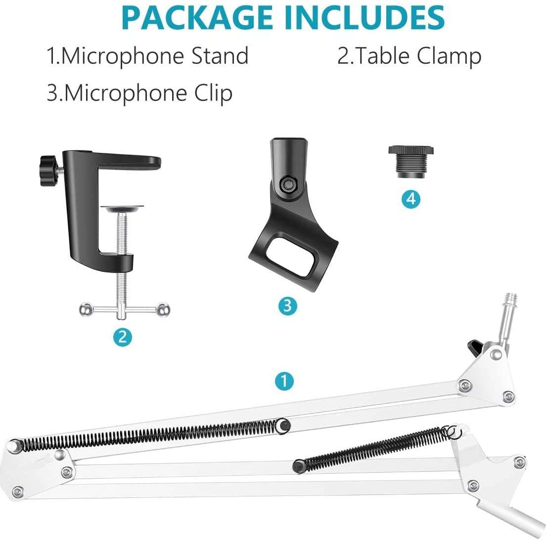 Techtest Microphone Stand Professional Desktop Mike Stand Boom Arm Musical Instrument Accessories Portable Mic Stand for Recording Studio 5