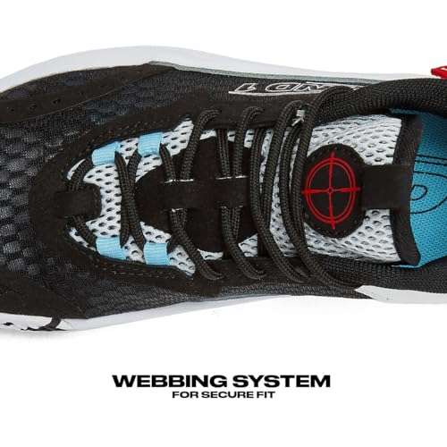 AND1 Scope Girls & Boys Basketball Shoes Kids, Boys High Top Sneakers - Black/White/Light Blue, 7 Big Kid 4