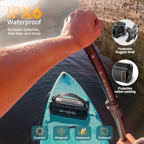 W-KING Portable Bluetooth Speakers Wireless, (60W Peak) 30W RMS IPX6 Waterproof Outdoor Loud Speaker Boombox, 24H, EQ, AUX, TF Card, USB Playback, Powerful Bass Speaker for Home, Party, Camping, Pool 3