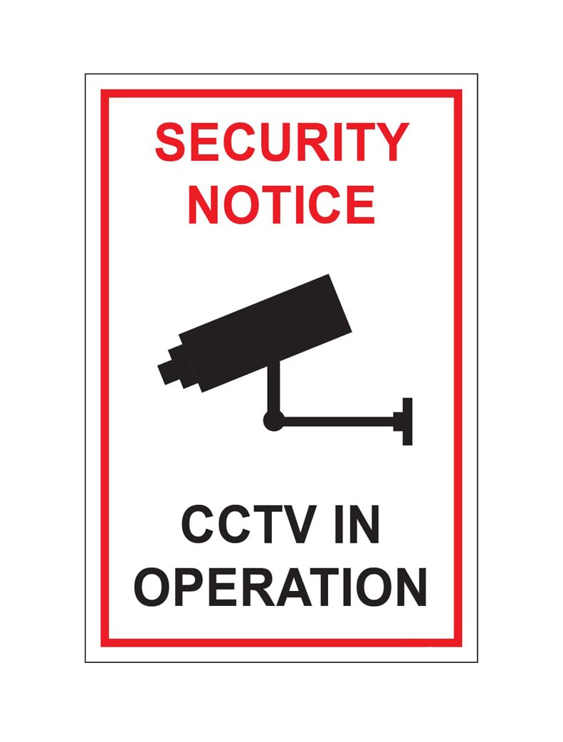 NP LABEL Aluminum Self Adhesive Easy to Stick Label/Sticker, Backside Gumming with 3M Double Side Tape & Laser Printing Technology Label (Security Notice CCTV(4X6 Inch)) 1