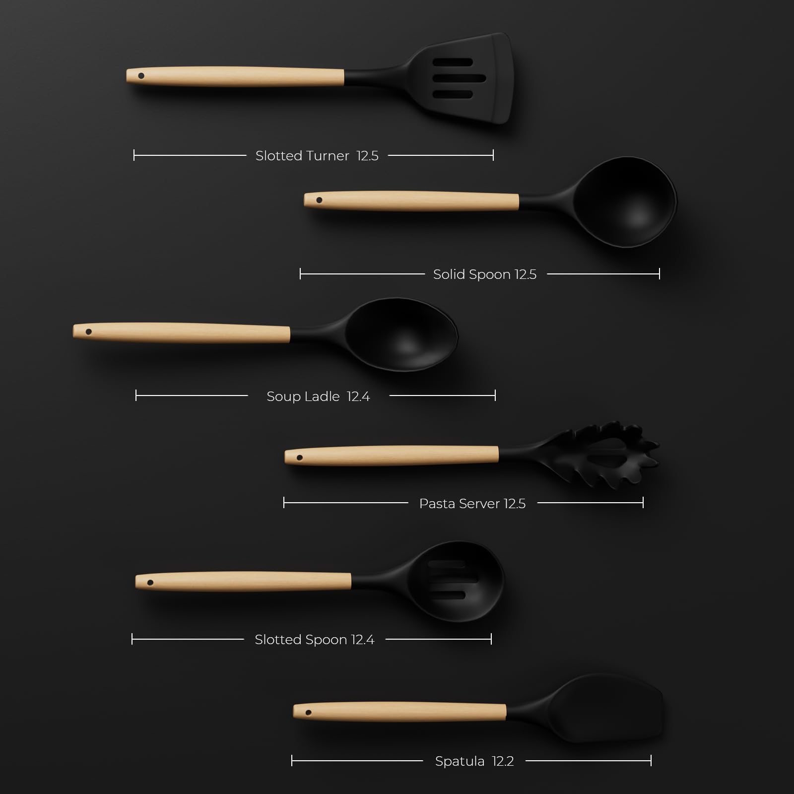 syvio Knife Set, 21pcs Utility Knife Sets for Kitchen with Block and Sharpener, Razor-Sharp, Effortless Sharpening, Premium Kitchen Knives with 6 pcs Kitchen Utensils Set and Utensil Holder, Black 3