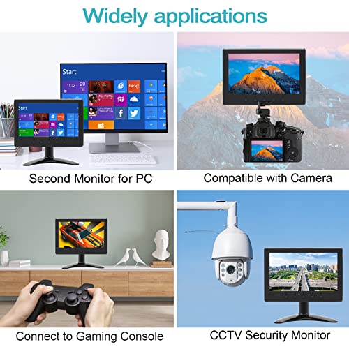 7 inch Small Monitor,Portable Monitor, LCD HDMI Monitor 1024x600, VGA Monitor,HDMI/VGA/AV Input Mini Monitor,with Speakers 6