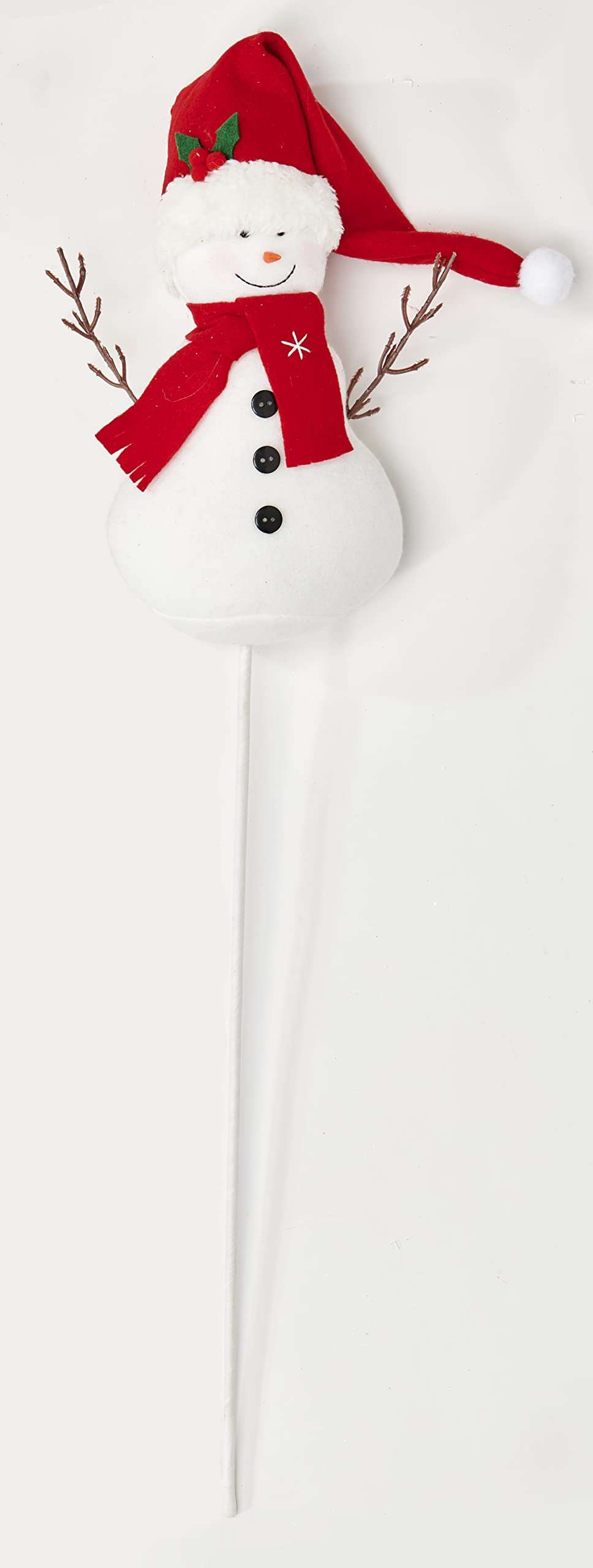 Worth Imports 11" Snowman on 16" Stick with Red Hat Planter, Set of 3 Pick, Multicolor 1