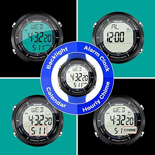 10 ATM 100m Waterproof Digital Sports Watch for Swimming and Diving, with Functions of Chronograph, Stopwatch, Timer, Countdown, Calendar, Dual Time Zone, Alarm Clock, 12 or 24 Hour Format Switchable 5