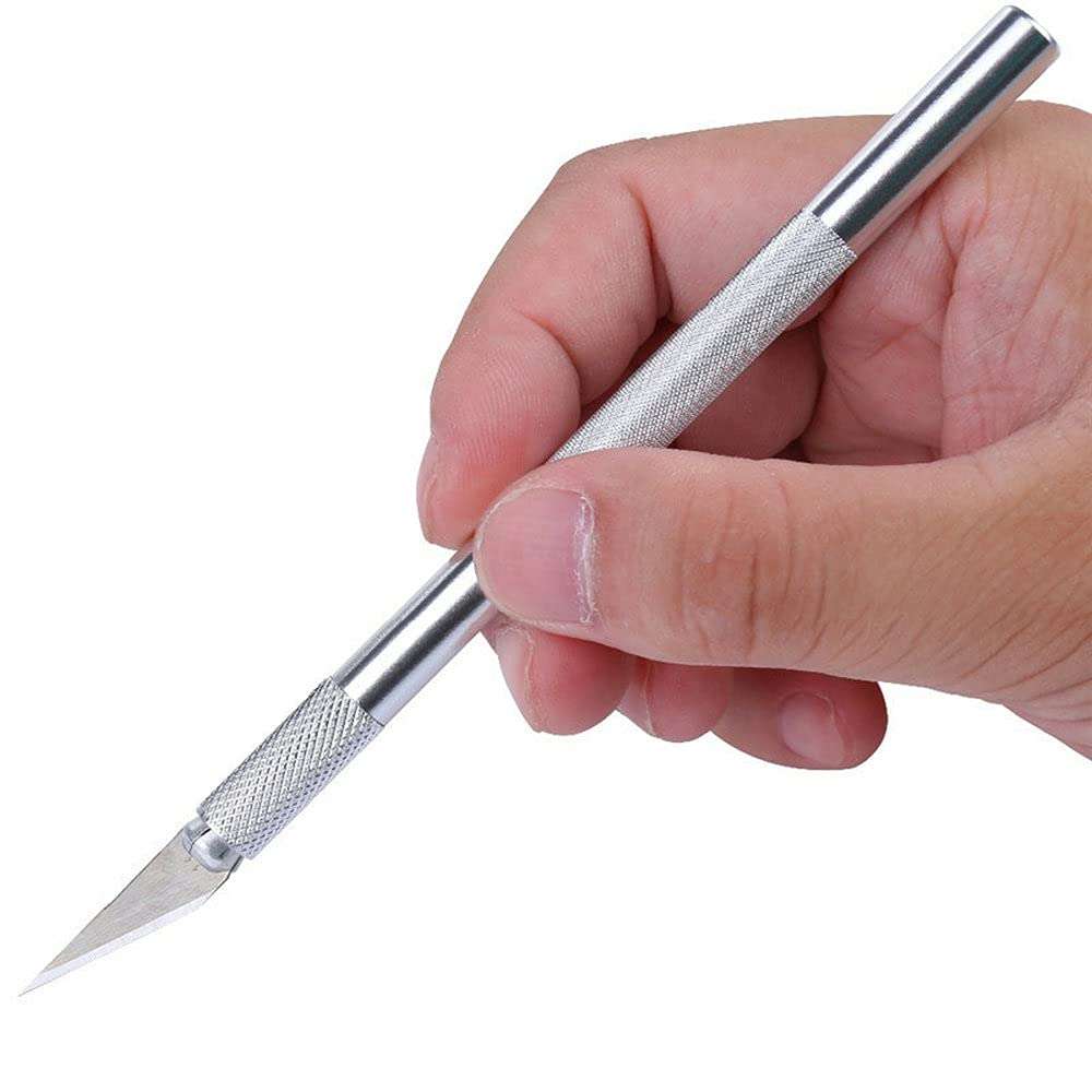 2 Handles and 100 Spare Blades - Precision Carving Craft Knife Stainless Steel Hobby Knives Kit for DIY Art Work Cutting and Trimming,Scrapbooking,Stencil 6