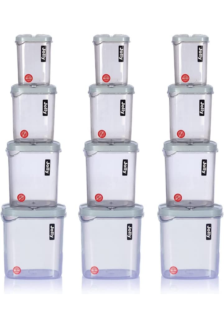 500 ml, 1000 ml, 1500 ml, 2000 ml Plastic Grocery Container Pack of (8) 1