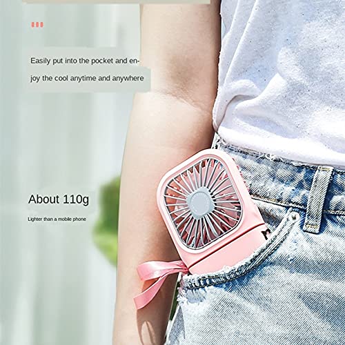 LEUYA Hanging Neck Fans Mini Portable Folding USB Small Fan Mute Power Bank Portable Handheld Desktop Multi Function Charge Fan (Blue),Ornaments (Color : Black) 4