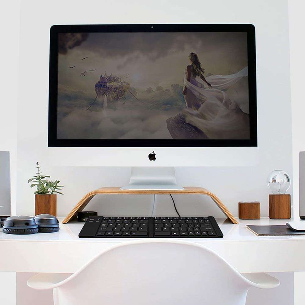 Tek Styz Wireless Bluetooth Keyboard Compatible with Karbonn A30 TA-Fone Plus Phone HolderStand - Ultra Slim Folding Rechargeable FullSize Keyboard! 5