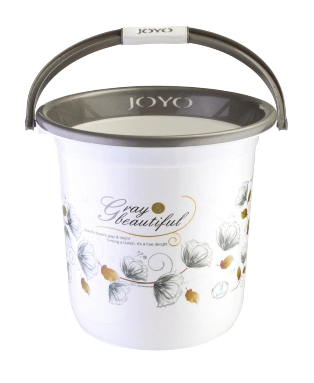 Good Luck Home Wares Joyo Better Homes Printed Plastic Bucket with Bathroom Mug Set, Bucket 20L,Mug 1100 ML ( Set of 2 ) Grey & White ( Bucket 20L- Mug 1100 ML ) 5