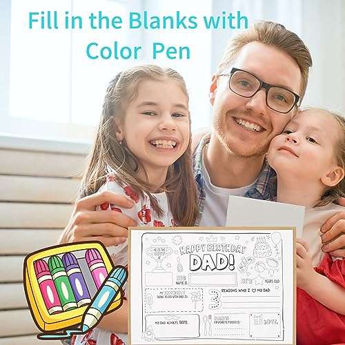 CJ&M Happy Birthday Dad Coloring Page | All About Dad Fill In Template | Father’s Birthday Activity | Dad’s Birthday Card for Kids.Perfect craft gift from kids for Father’s Birthday. 3